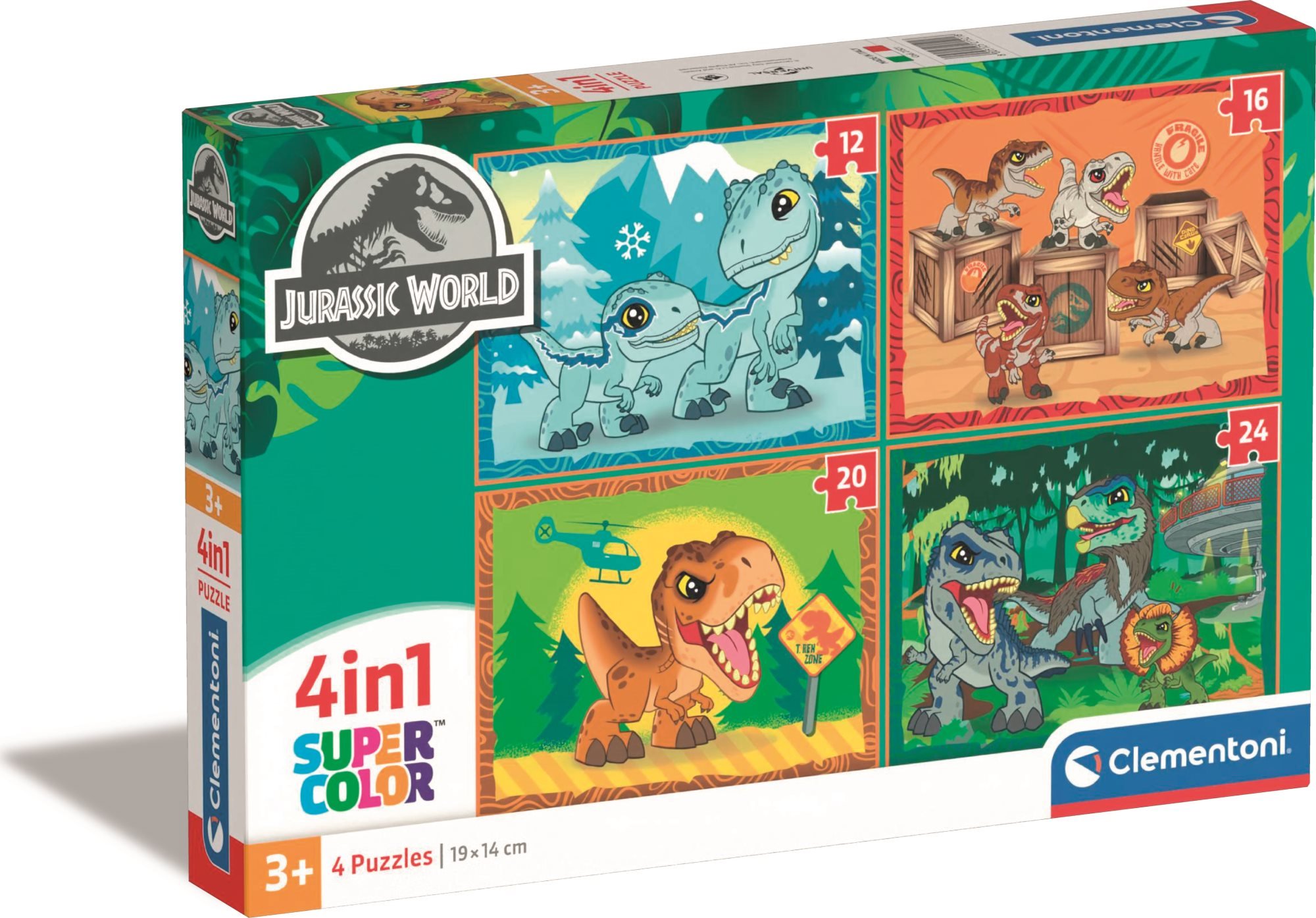Clementoni Puzzle Jurský svět 4v1 (12+16+20+24 dílků)