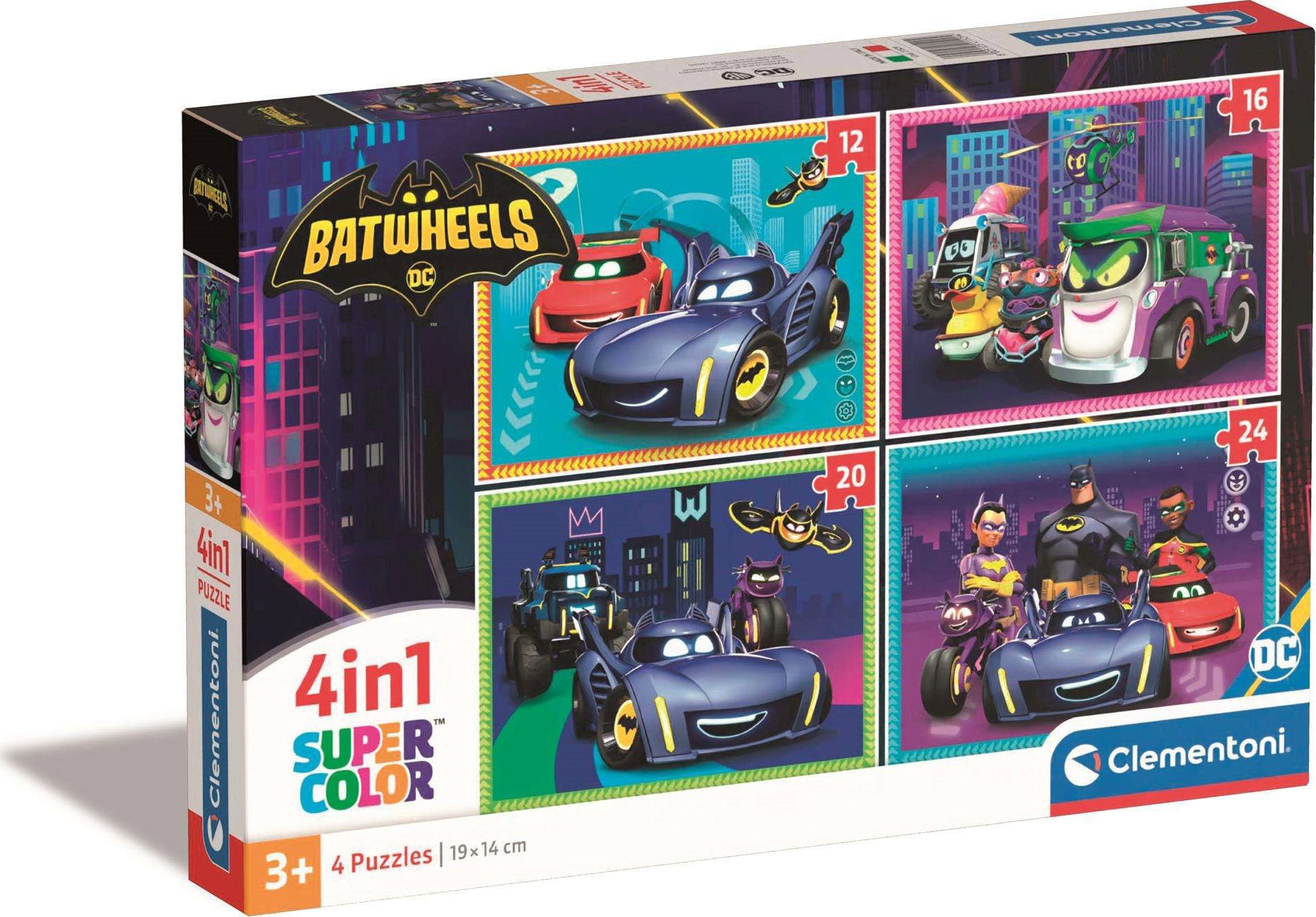 Clementoni Puzzle Batwheels 4v1 (12+16+20+24 dílků)