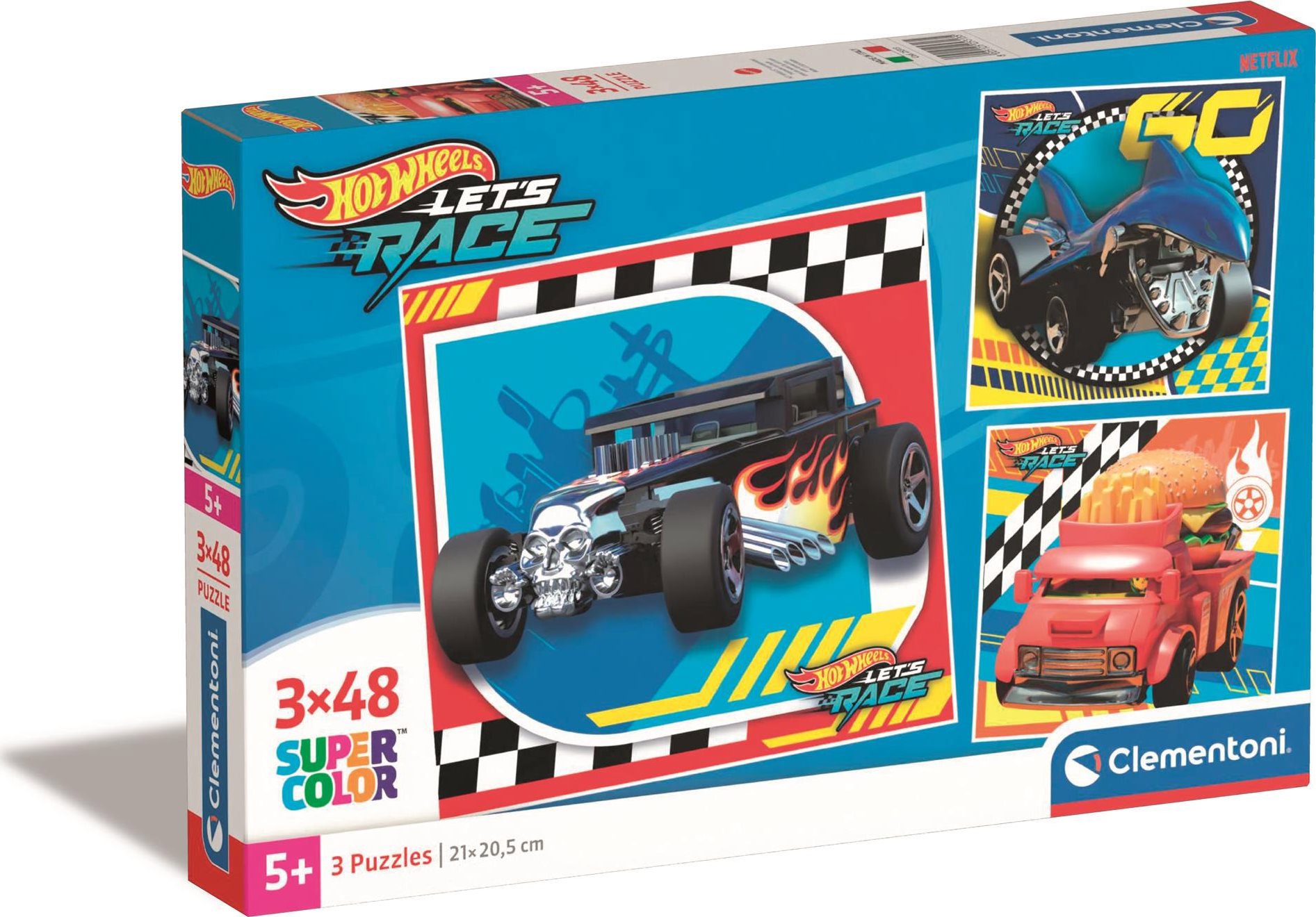 Clementoni Puzzle Hot Wheels 3 × 48 dílků