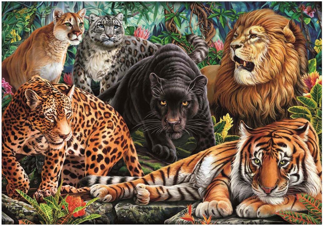 CLEMENTONI Puzzle Divoké mačky 500 dielikov