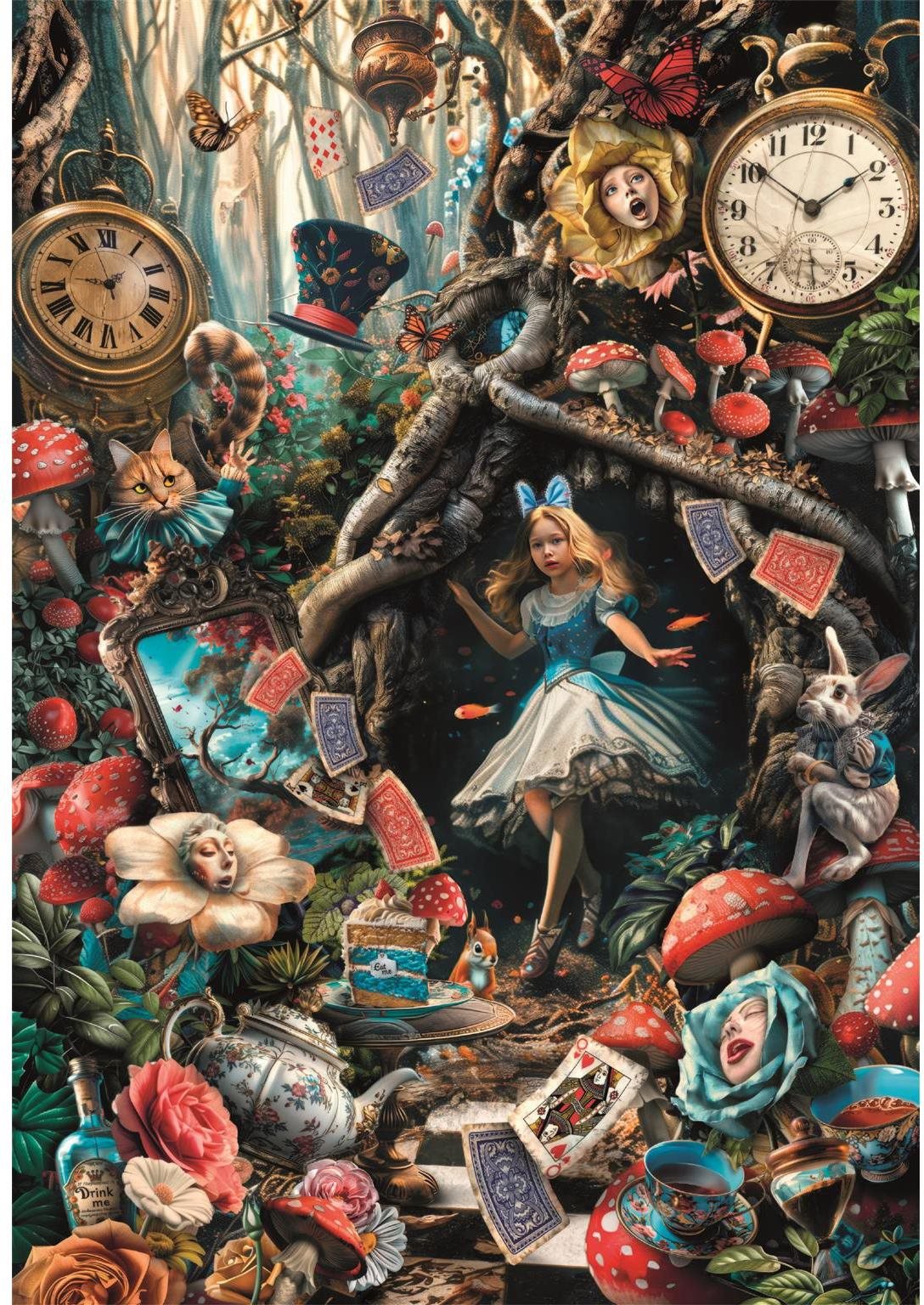 CLEMENTONI Puzzle Ďalší deň vo Wonderlande 1000 dielikov