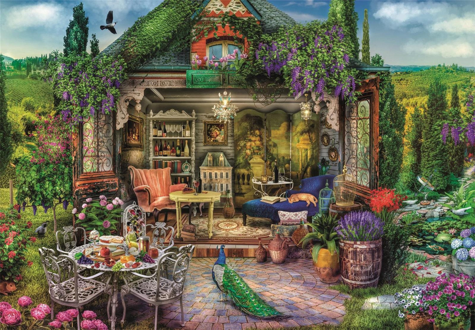 CLEMENTONI Puzzle Útočisko medzi vinohradmi 1000 dielikov