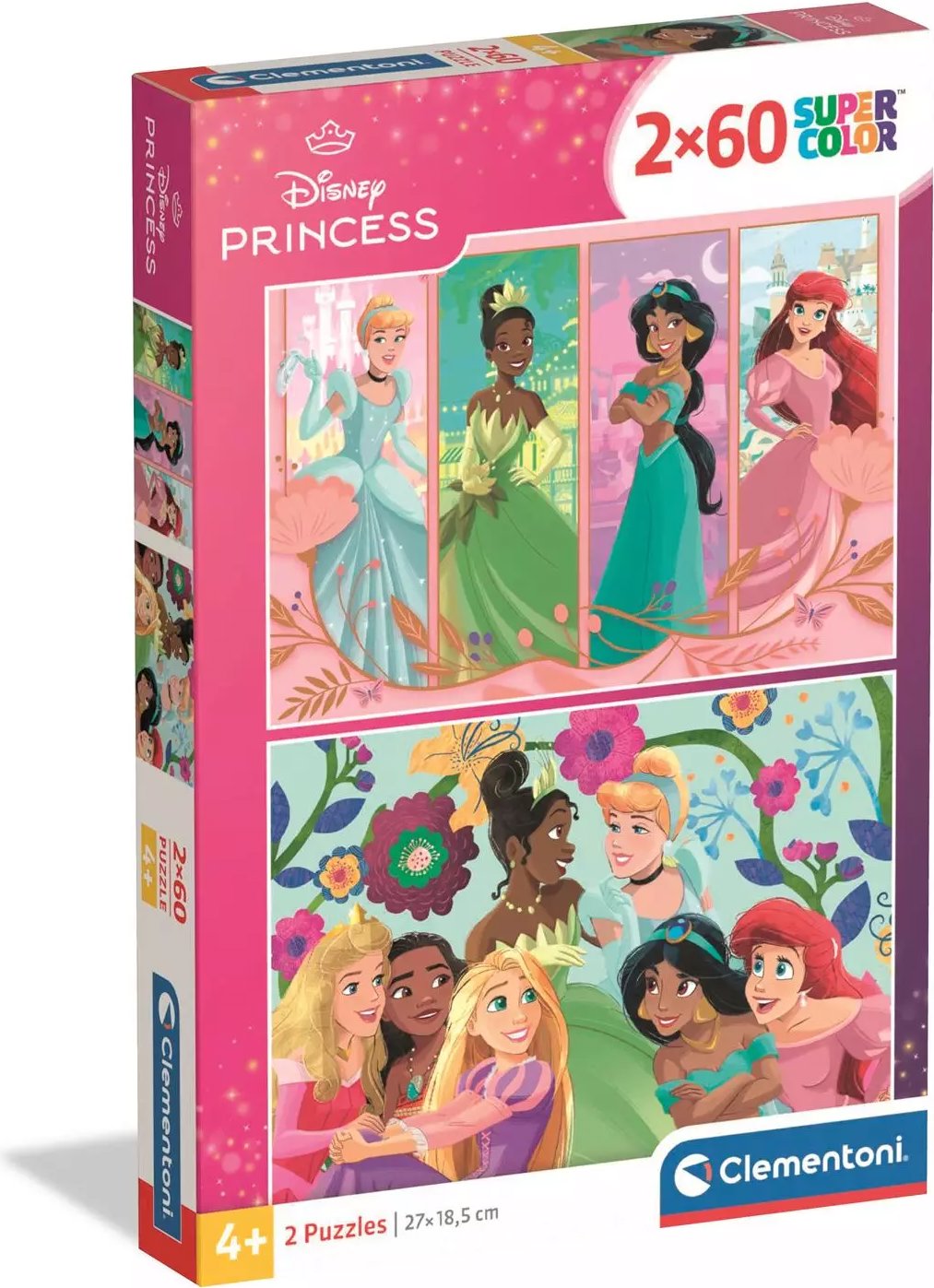 CLEMENTONI Puzzle Disney princezné 2× 60 dielikov