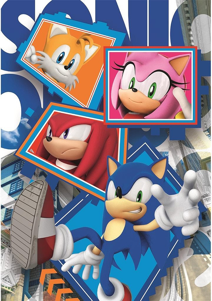 CLEMENTONI Puzzle Ježko Sonic: Parťáci 104 dielikov