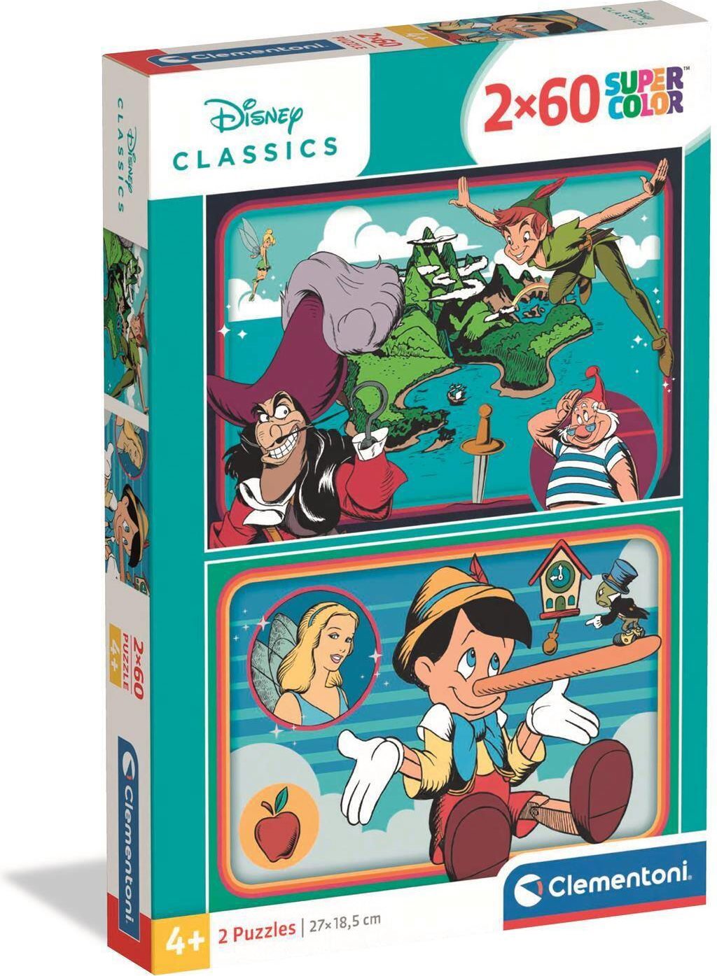 CLEMENTONI Puzzle Klasické Disney rozprávky 2× 60 dielikov