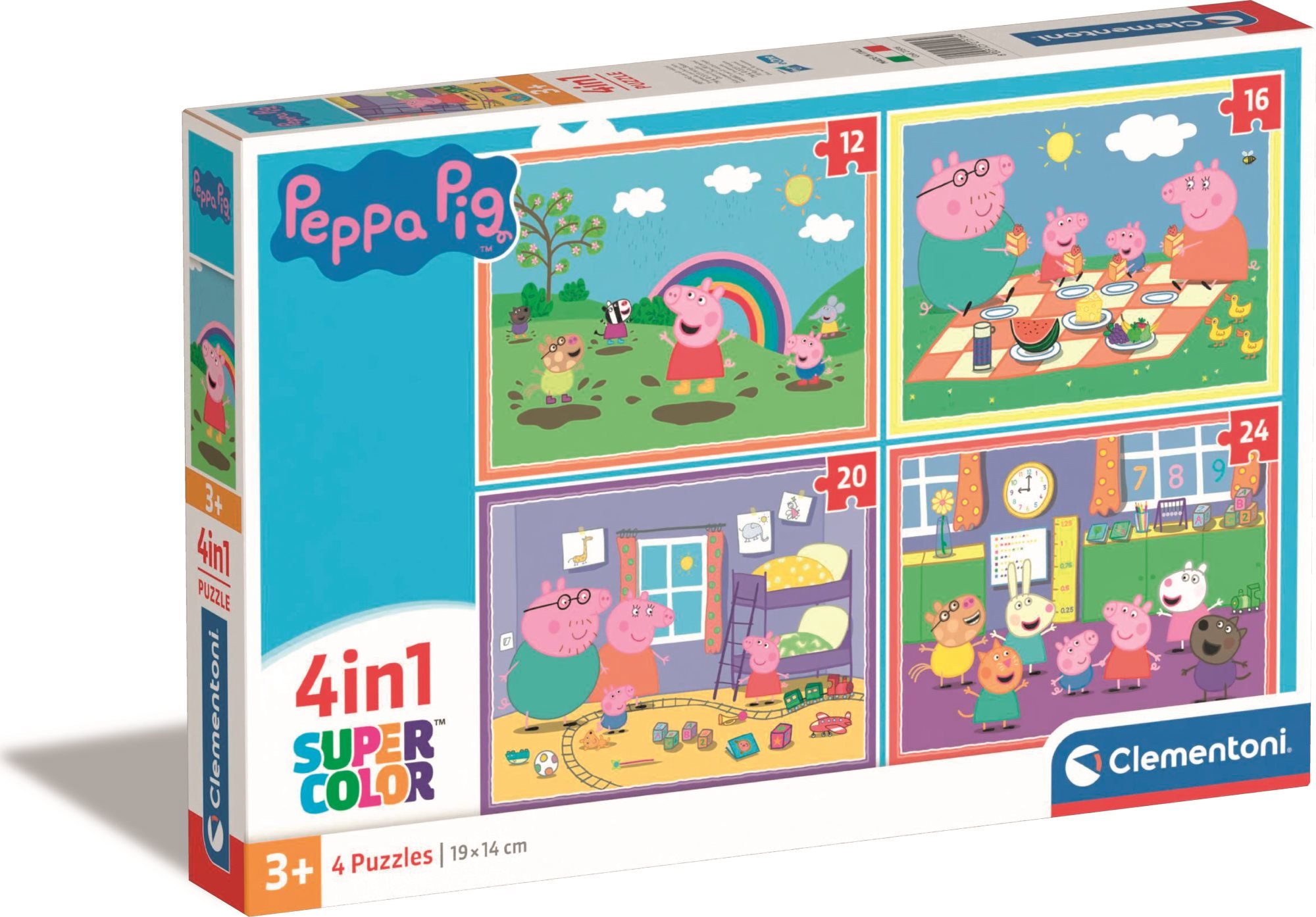 Clementoni Prasátko Pepina 4 v 1 (12 + 16 + 20 + 24 dílků)
