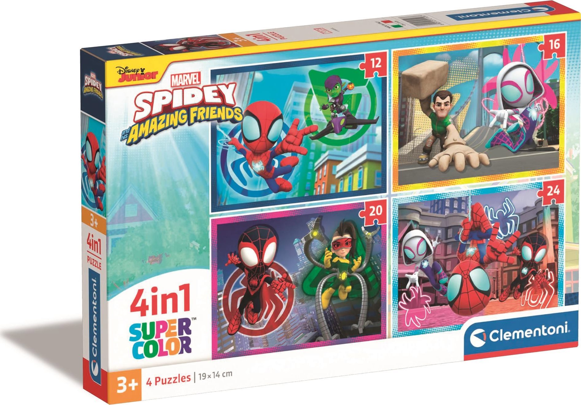 Clementoni Spidey a jeho úžasní priatelia 4 v 1 (12 + 16 + 20 + 24 dielikov)