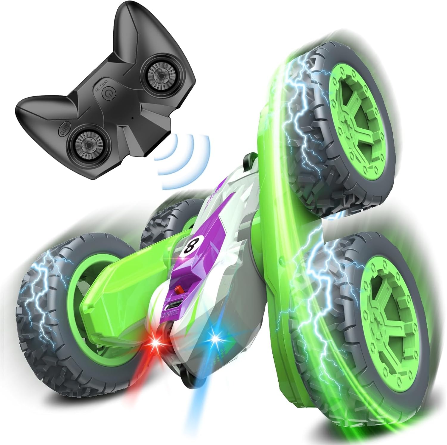 Gralal Diaľkovo ovládané auto 2,4 GHz, otočenie o 360°, 4WD, zelené