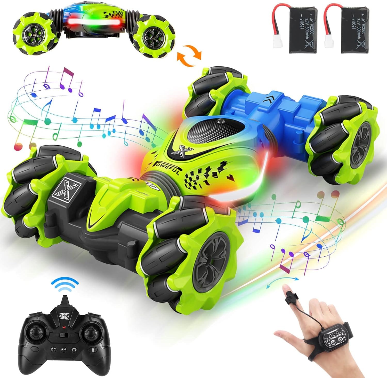Fosgoit RC stunt twist auto 4WD 360° s LED, 2 batérie