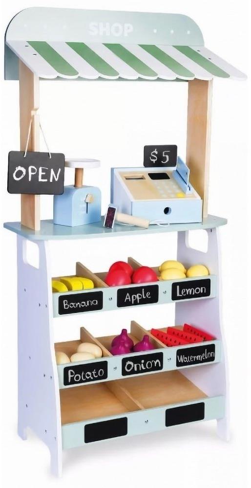 Derrson XL drevený Farmer Shop, obchod s pokladňou, váhou a doplnkami W5295