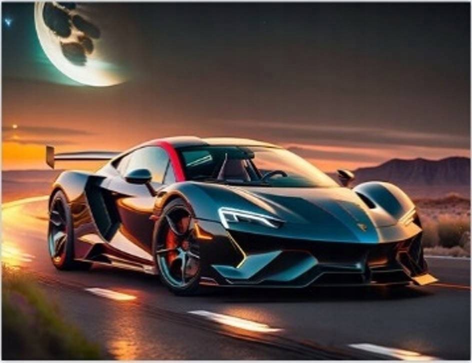 Norimpex Ferrari v mesačnom svite 40 × 30 cm