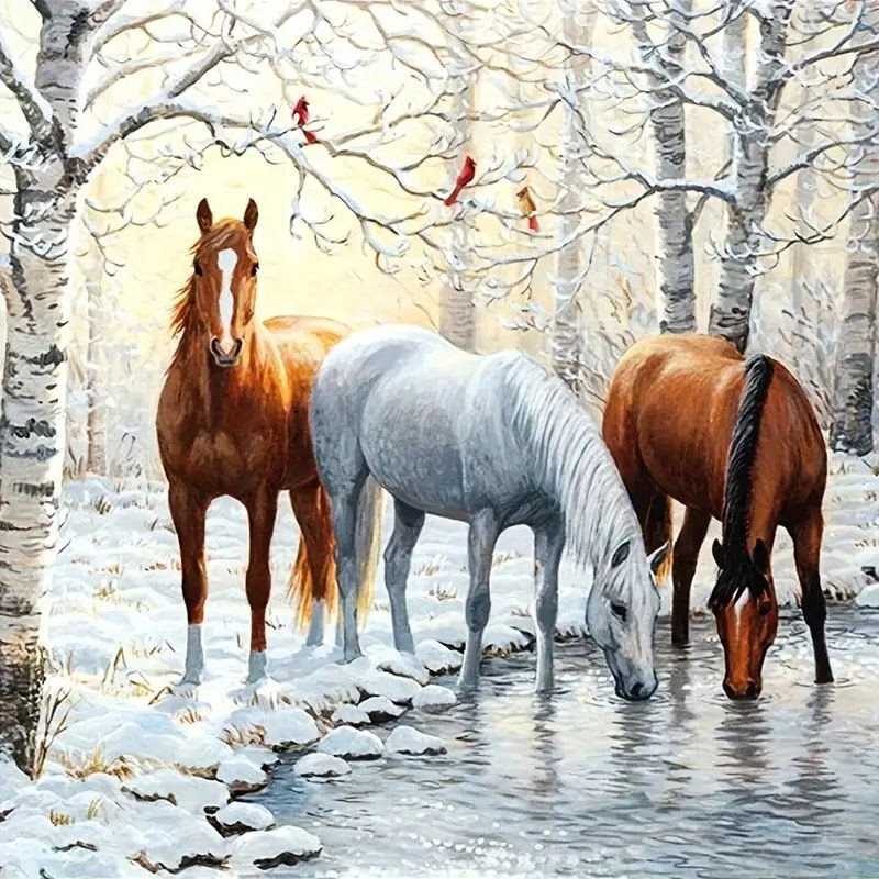Norimpex Tři koně v zimě 40 × 30 cm