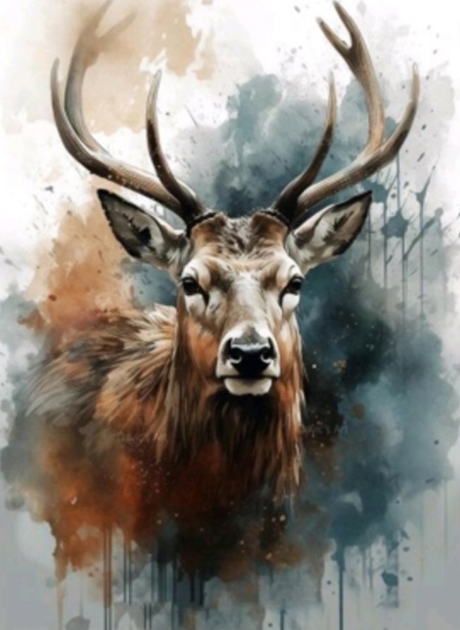 Norimpex Akvarelový jeleň 30 × 40 cm