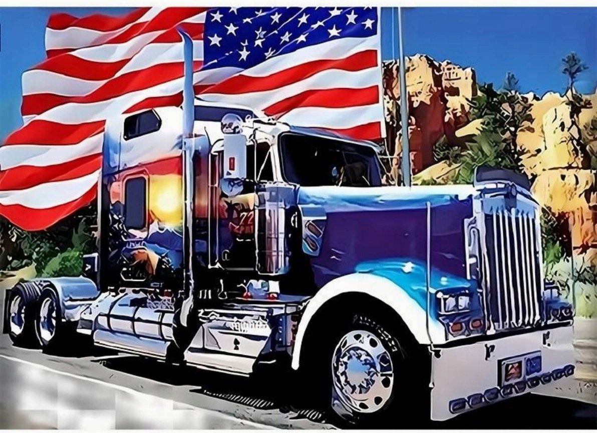 Norimpex Americké auto s vlajkou 30 × 40 cm