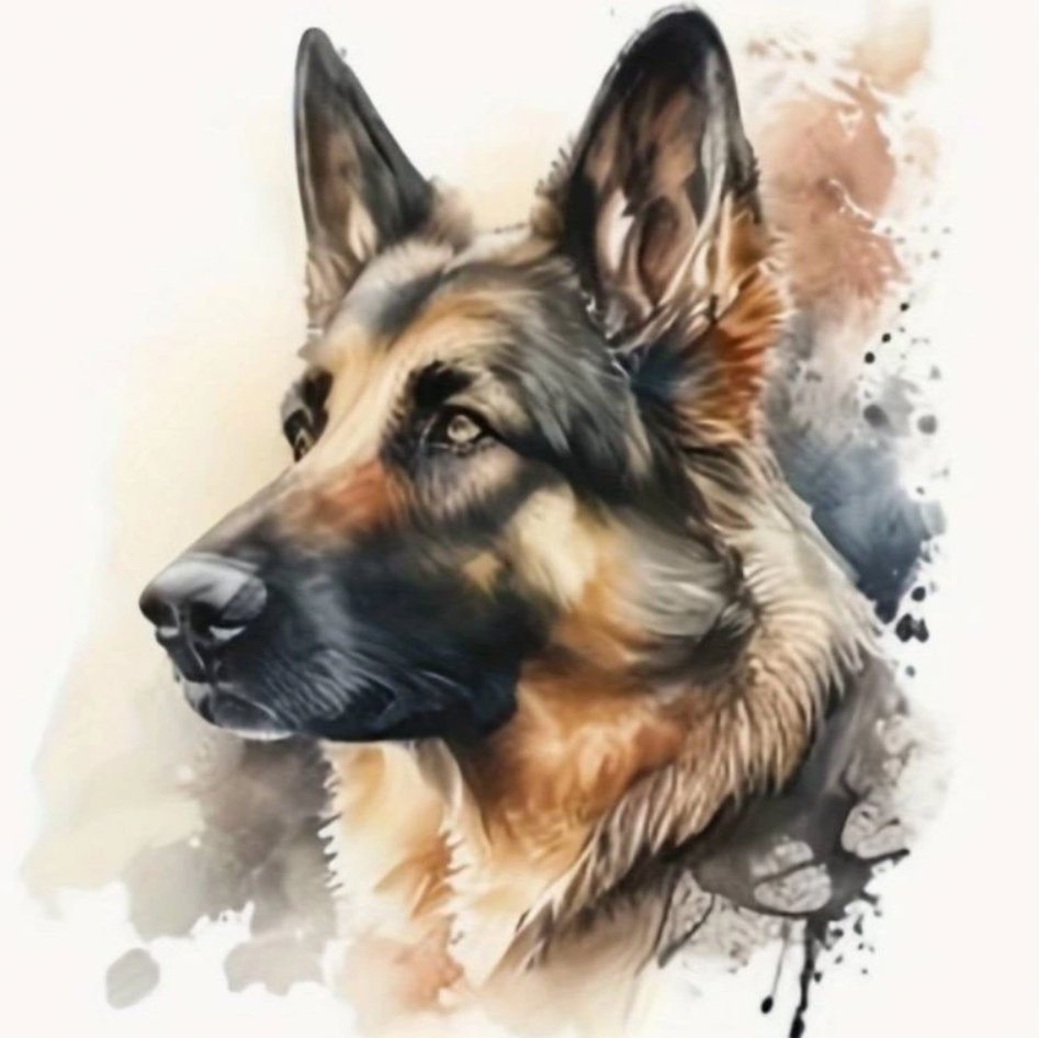Norimpex Akvarelový nemecký ovčiak 30 × 40 cm
