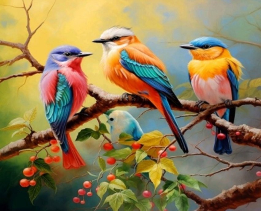 Norimpex Farebné vtáčiky 30 × 40 cm