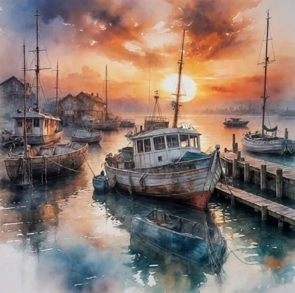 Norimpex Loď v prístave 30 × 40 cm
