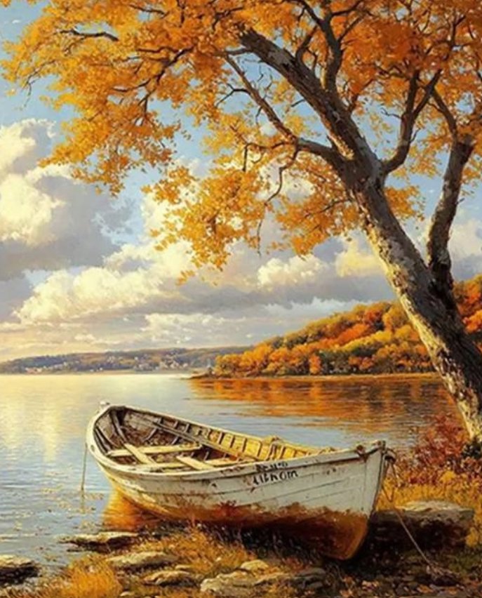 Norimpex Loďka na brehu 30 × 40 cm