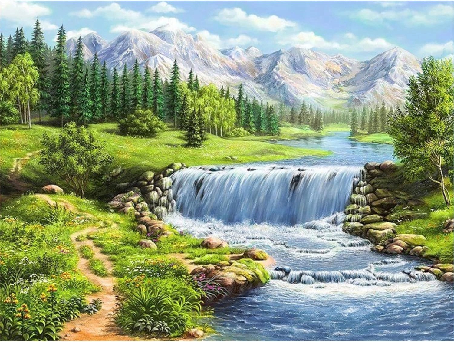 Norimpex Rieka valiaca sa v horách 30 × 40 cm