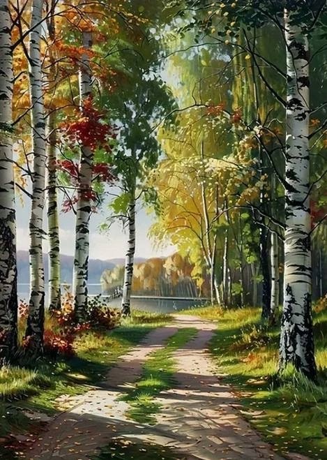 Norimpex Cesta lesem u jezera 30 × 40 cm