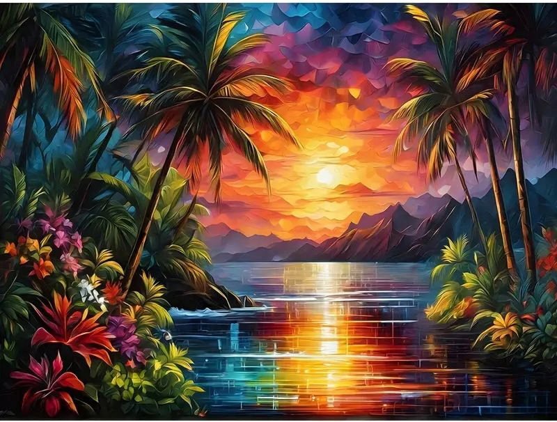 Norimpex Západ slnka v tropickom raji 30 × 40 cm