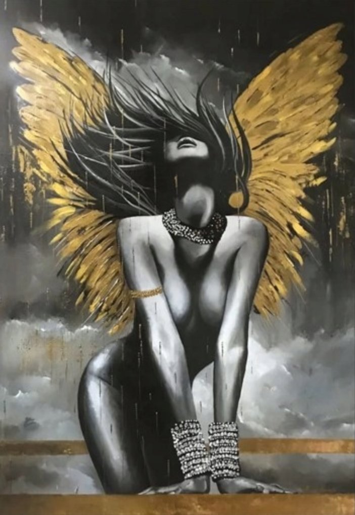 Norimpex Dáma so zlatými krídlami 30 × 40 cm