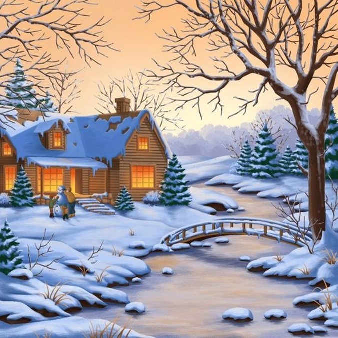 Norimpex Zimný večer 30 × 40 cm