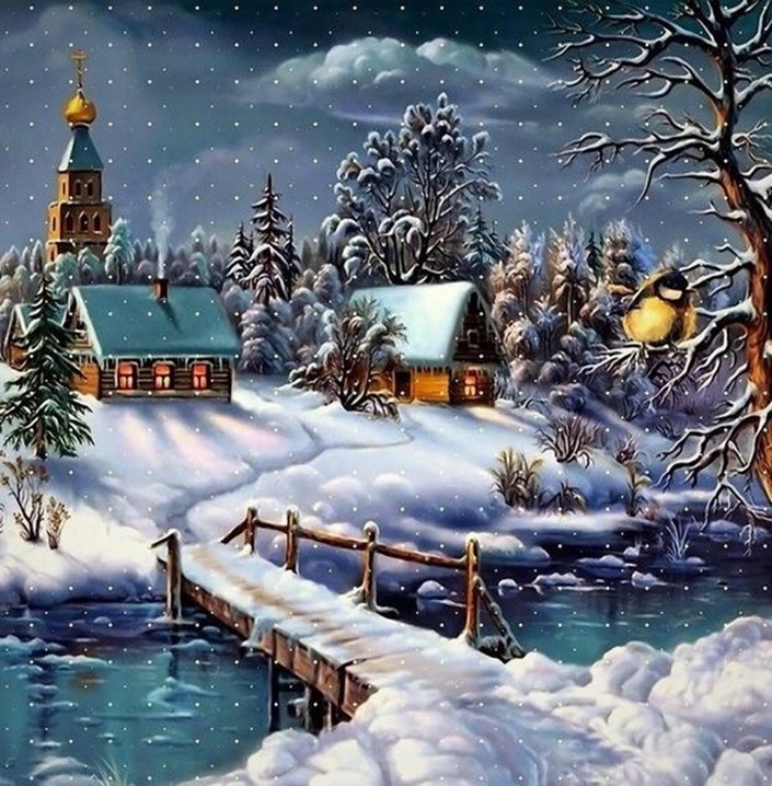 Norimpex Zimný most do dediny 30 × 40 cm