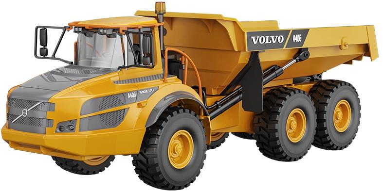 DoubleE RC kĺbový dumper VOLVO A40G 1 : 20 56 cm 6WD LED zvuky RTR súprava