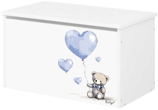 Box na hračky Nellys - Teddy love - modrý