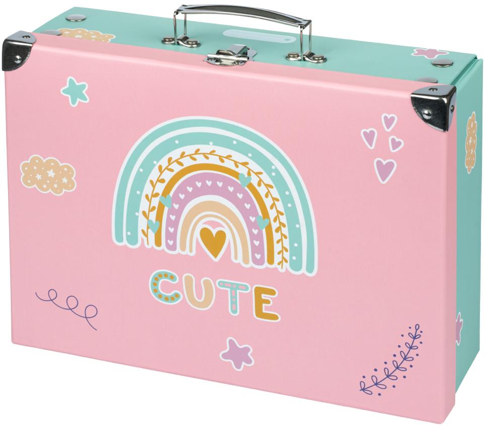 BAAGL Skladací školský kufrík Dúha s kovaním