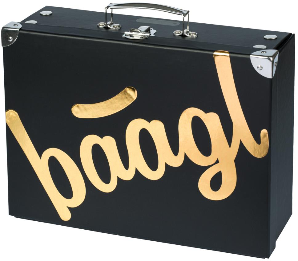 BAAGL Skladací školský kufrík Gold s kovaním