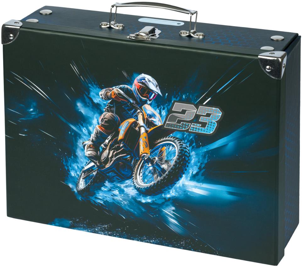 BAAGL Skladací školský kufrík Motorka s kovaním