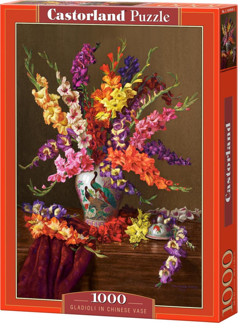 CASTORLAND Puzzle Gladioly v čínskej váze 1000 dielikov