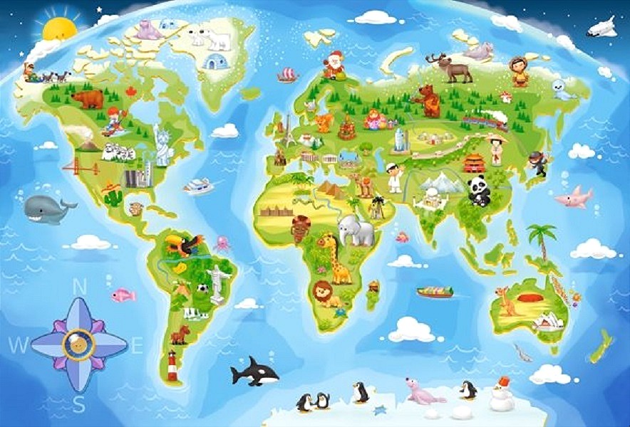 CASTORLAND Puzzle Obrázková mapa sveta MAXI 40 dielikov
