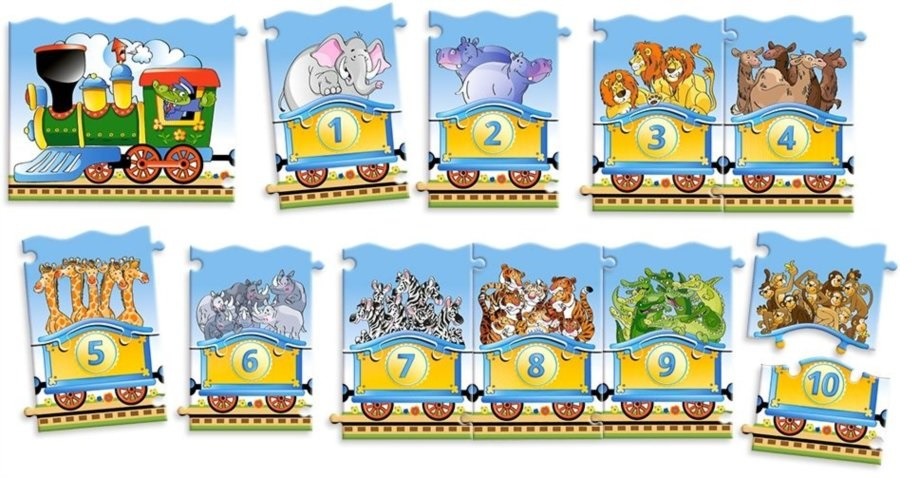 CASTORLAND Puzzle Učíme sa čísla 1 – 10/ Vláčik 21 dielikov