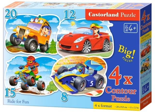 CASTORLAND Puzzle Zábavná jazda 4 v 1 (8, 12, 15, 20 dielikov)