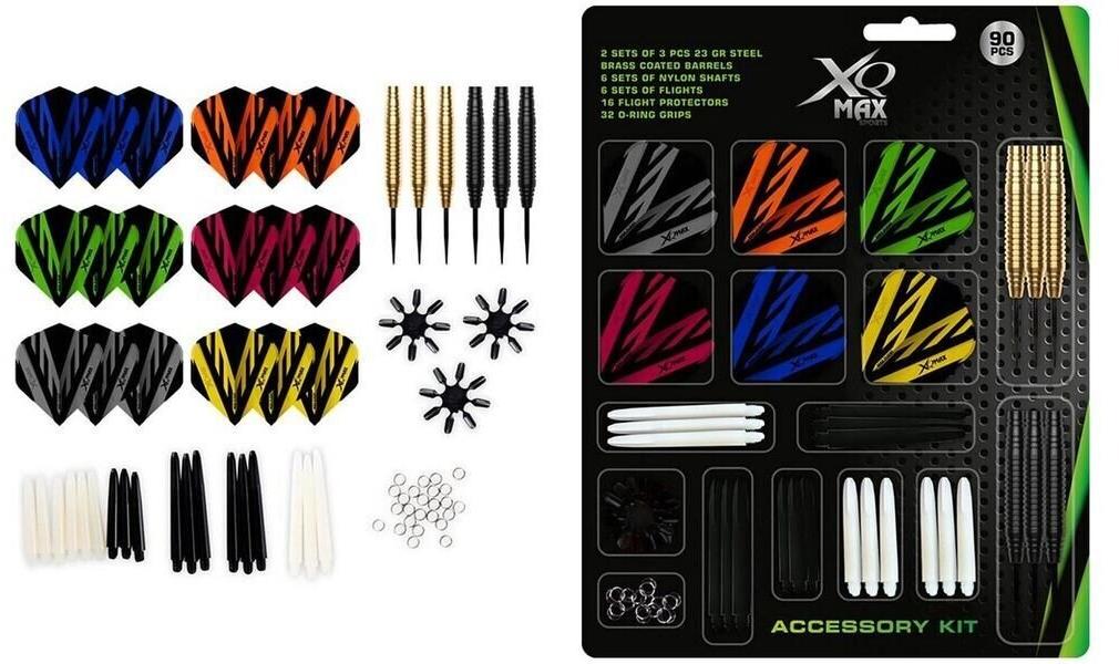 XQ MAX 90-dielna sada XQMax šípky 2× 3, 23 g Steel Brass + príslušenstvo