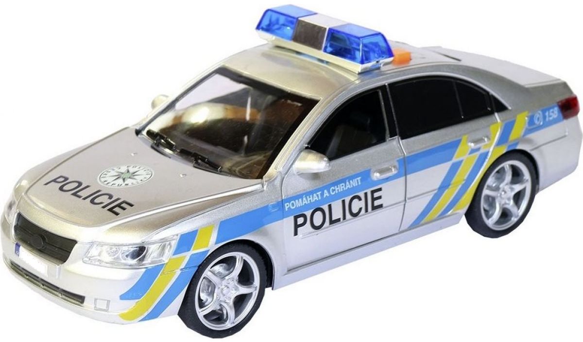 MaDe Auto policajné s českým hlasom, na zotrvačník, 24 cm