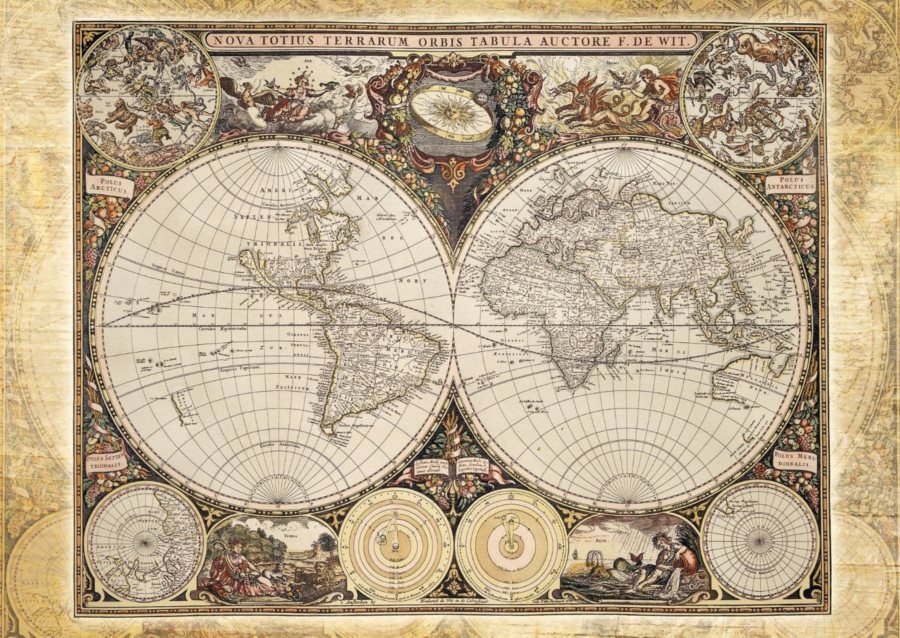 Schmidt Puzzle Historická mapa sveta 2000 dielikov