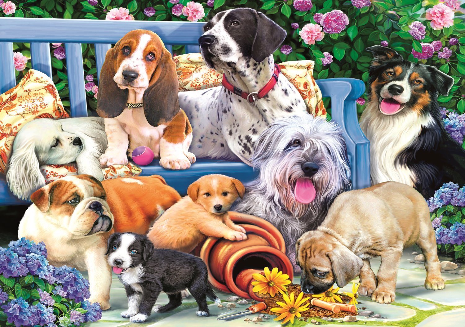 Trefl Puzzle Psy v záhrade 1000 dielikov