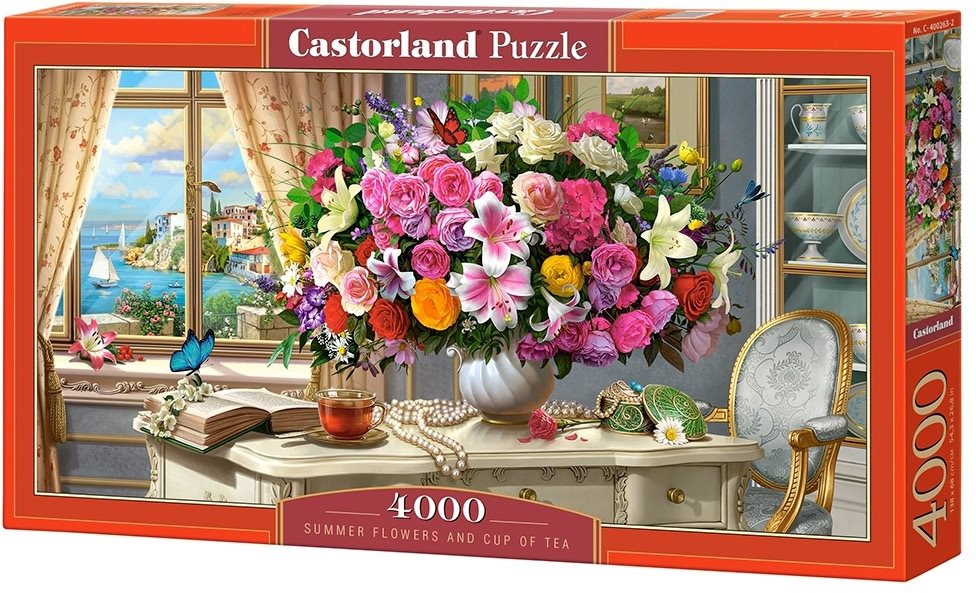 Castorland Puzzle Letná kytica so šálkou čaju 4000 dielikov