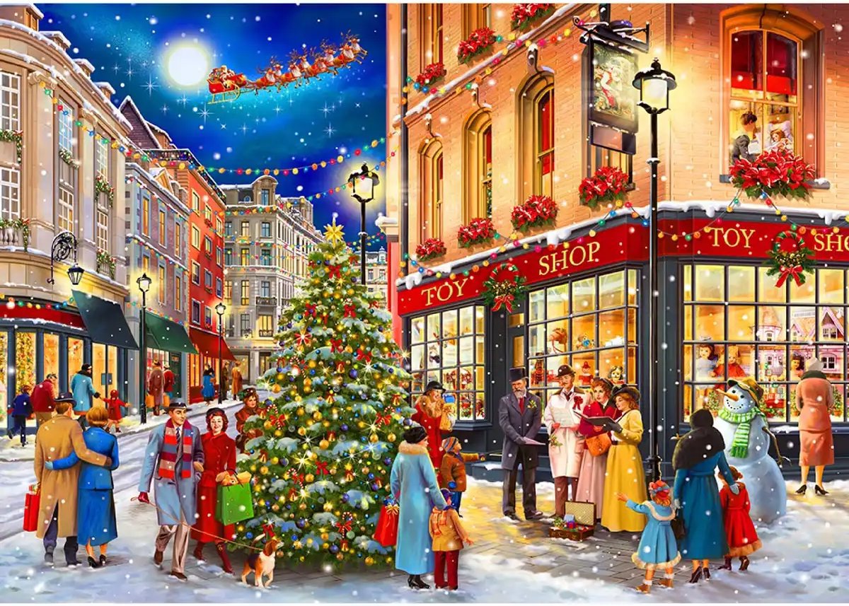 WOODEN CITY Dřevěné puzzle Vánoční ulice 505 dílků