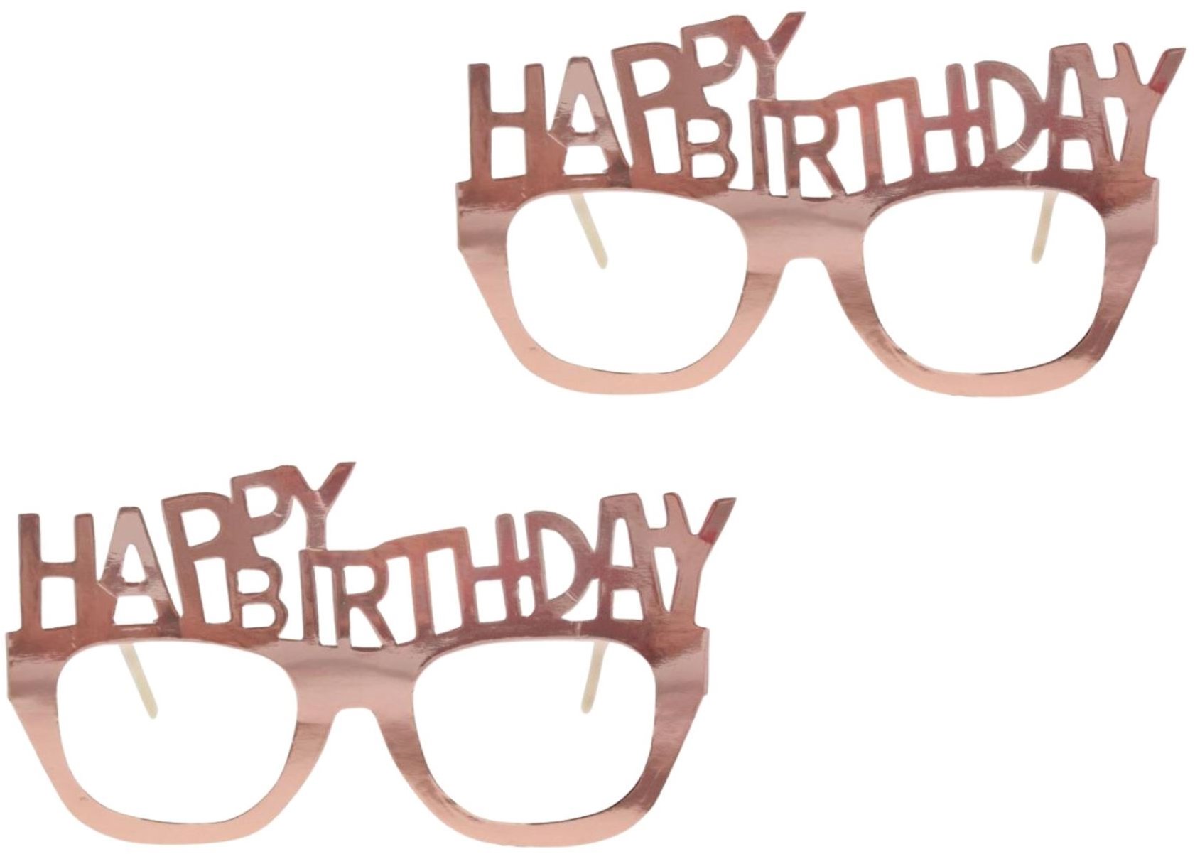 Godan Papierové okuliare Happy birthday ružovo-zlaté 8 ks
