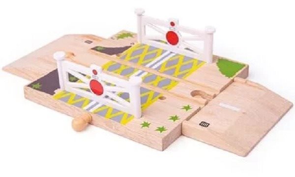 Bigjigs Rail drevený železničný prejazd s bránkami