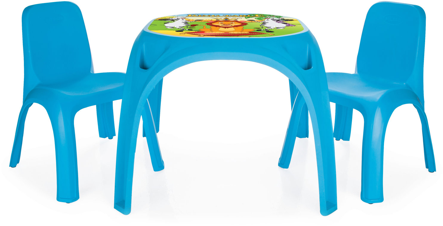 Pilsan Plastový stolík + dve stoličky modré