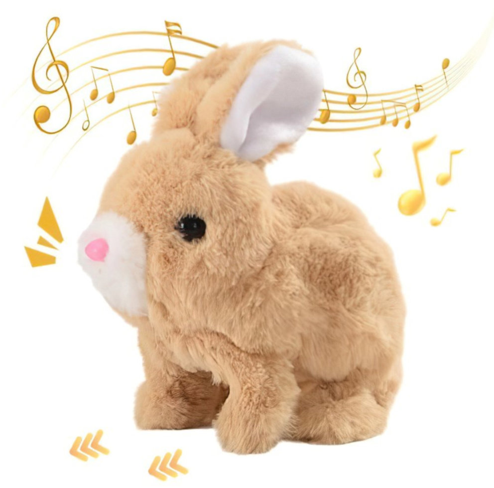 Plush Interaktívna plyšová hračka Zajačik chodiaci so zvukom 18 cm