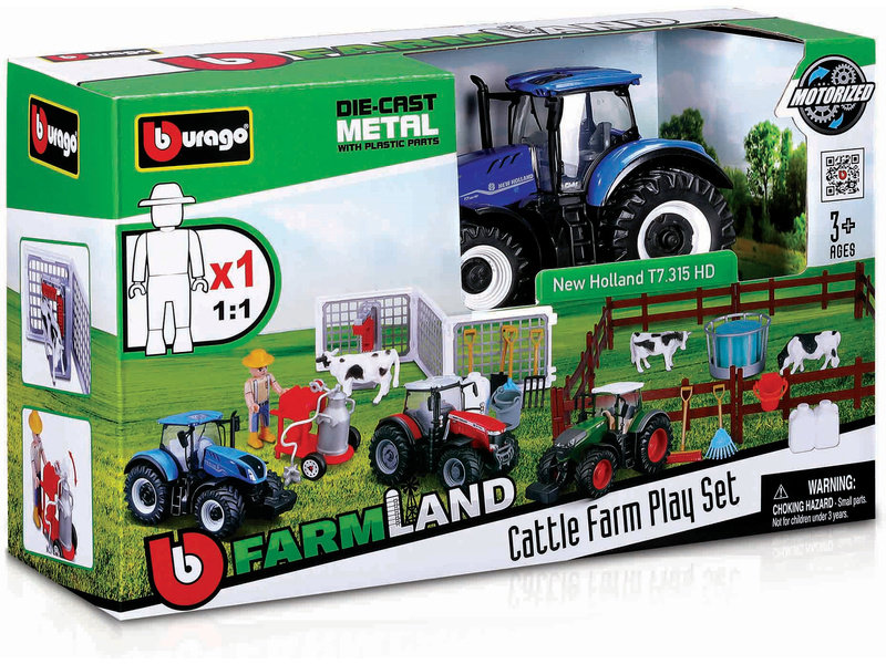 Bburago Farm kravská farma s traktorom