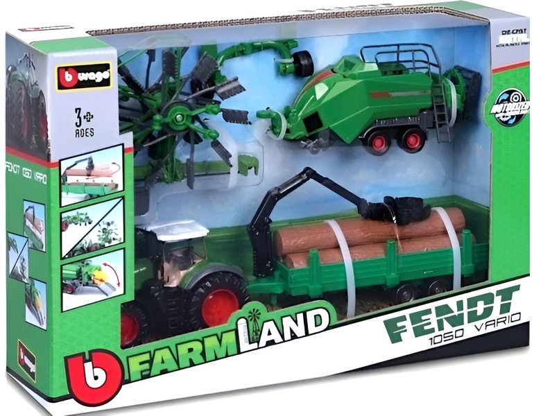 Bburago Fendt 1050 Vario s doplnkami (darčekové balenie)