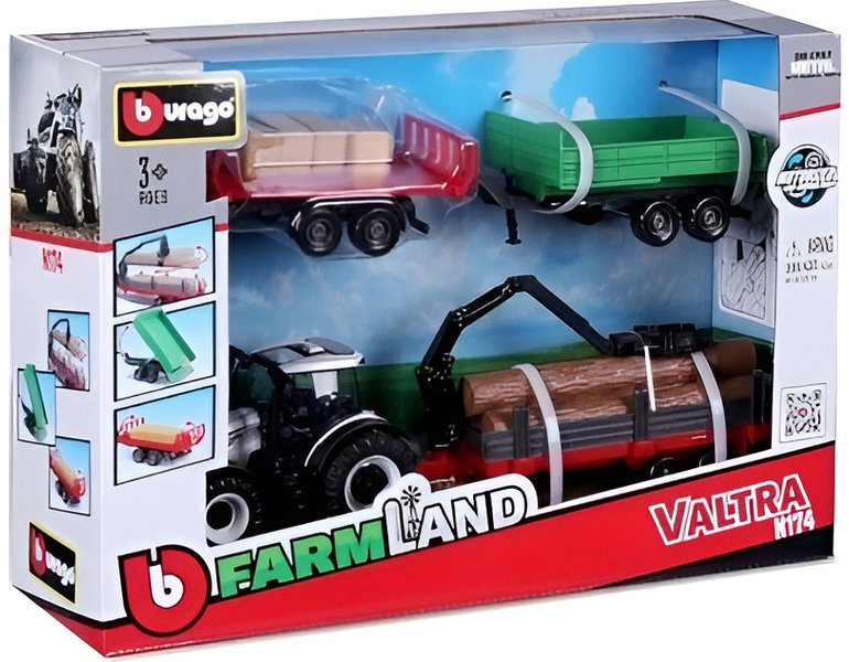 Bburago Valtra N174 s doplnkami (darčekové balenie)